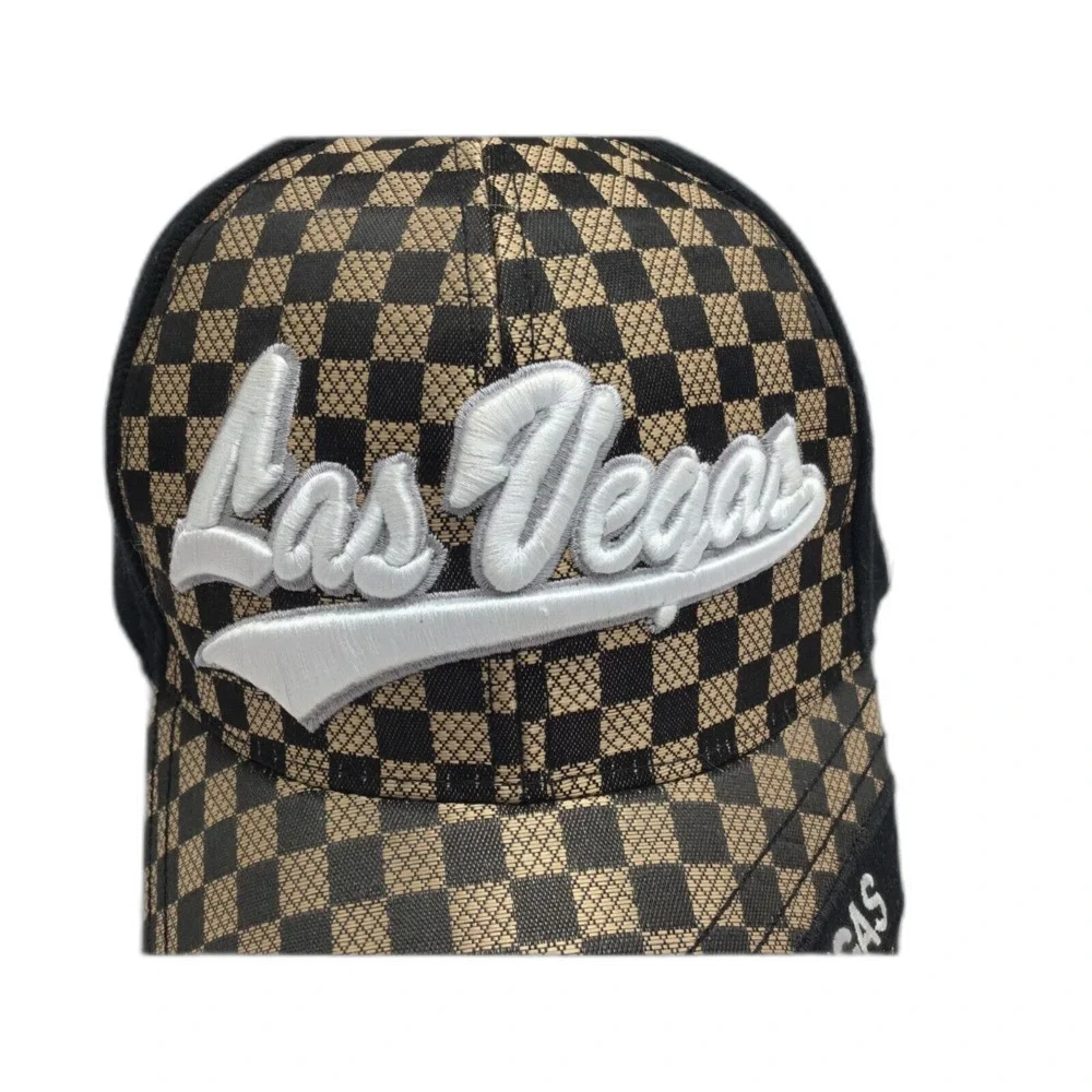 Chelona Mens Black Las Vegas Sin City Trucker Hat Adjustable Baseball Cap